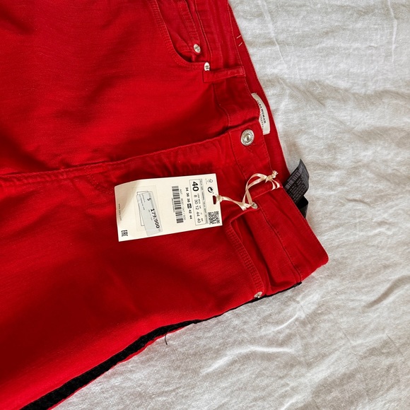 ZARA Red and black stripe jeggings NWT - Picture 9 of 10